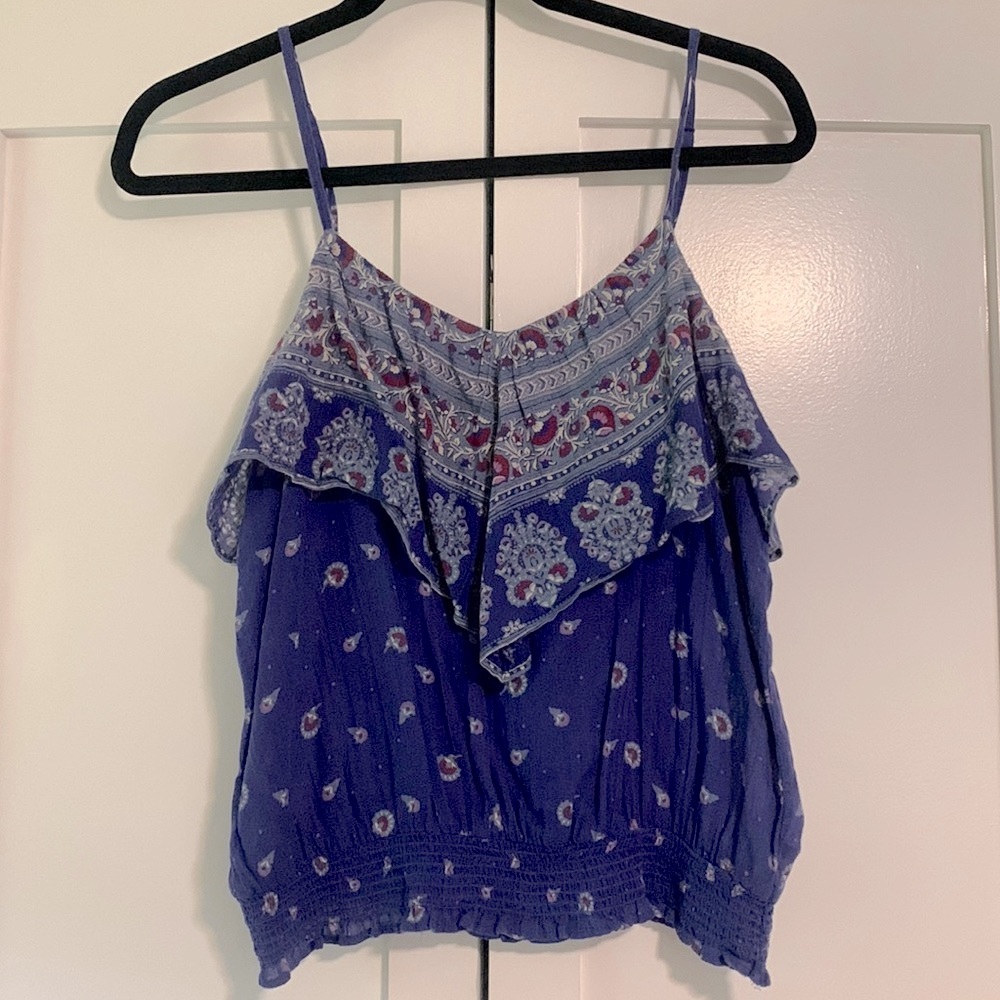 American Eagle long crop boho tank top